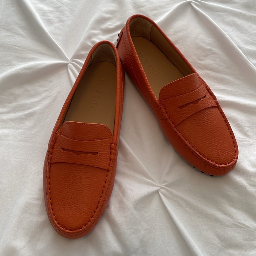 M. Gemi, The Pastoso, Orangina, Leather, 37.5 women’s drivers, Never Worn